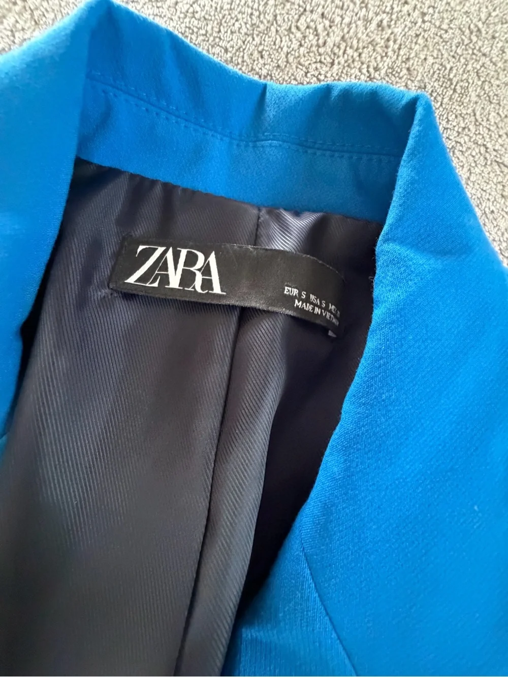 Zara Women’s Blue Double-Breasted Blazer & Trousers Pants Set Size S